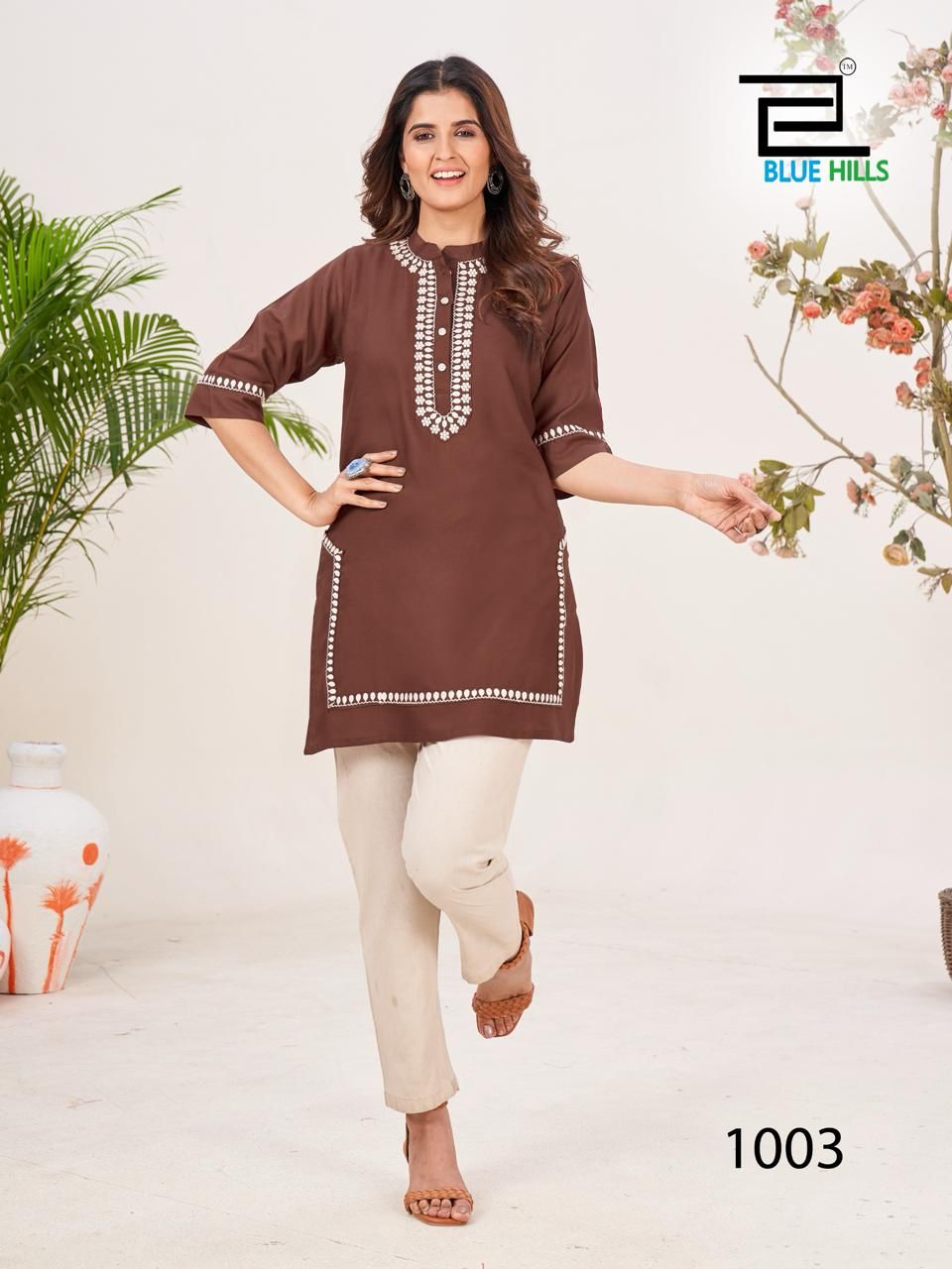 Swiss By Blue Hills Rayon Embroidery Short Kurtis Wholesale Clothing Suppliers In India
